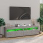 vidaXL TV-Schränke 2 Stk. mit LED-Leuchten Betongrau 75x35x40 cm vidaXL TV-Schränke 2 Stk. mit LED-Leuchten Betongrau 75x35x40 cm