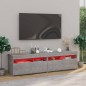 vidaXL TV-Schränke 2 Stk. mit LED-Leuchten Betongrau 75x35x40 cm vidaXL TV-Schränke 2 Stk. mit LED-Leuchten Betongrau 75x35x40 cm