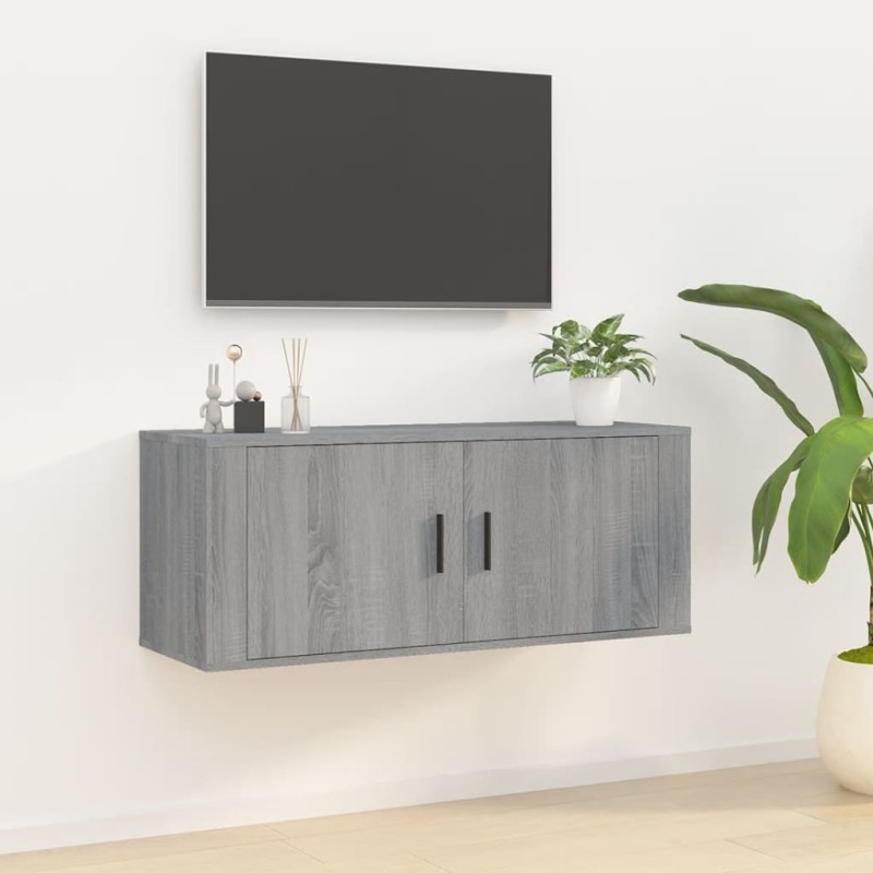 vidaXL TV-Wandschrank Grau Sonoma 100x34,5x40 cm vidaXL TV-Wandschrank Grau Sonoma 100x34,5x40 cm