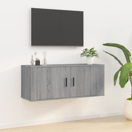 vidaXL TV-Wandschrank Grau Sonoma 100x34,5x40 cm