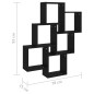 vidaXL Würfelregal Schwarz 78x15x93 cm Holzwerkstoff