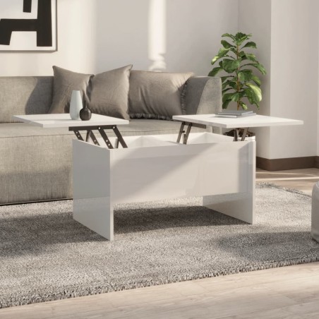 vidaXL Couchtisch Hochglanz-Weiß 80x50x42,5 cm Holzwerkstoff