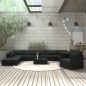 11-tlg. Garten-Lounge-Set mit Auflagen Poly Rattan Schwarz 11-tlg. Garten-Lounge-Set mit Auflagen Poly Rattan Schwarz