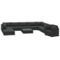 11-tlg. Garten-Lounge-Set mit Auflagen Poly Rattan Schwarz 11-tlg. Garten-Lounge-Set mit Auflagen Poly Rattan Schwarz