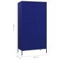 vidaXL Kleiderschrank Marineblau 90x50x180 cm Stahl vidaXL Kleiderschrank Marineblau 90x50x180 cm Stahl