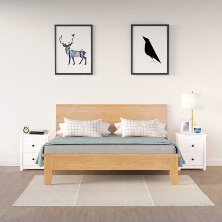 vidaXL Nachttische 2 Stk. Weiß 50x35x61,5 cm Massivholz Kiefer