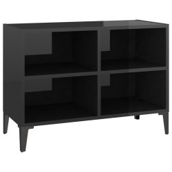 vidaXL TV-Schrank mit Metallbeinen Hochglanz-Schwarz 69,5x30x50cm