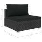 11-tlg. Garten-Lounge-Set mit Auflagen Poly Rattan Schwarz 11-tlg. Garten-Lounge-Set mit Auflagen Poly Rattan Schwarz