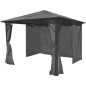vidaXL Pavillon mit Vorhängen Anthrazit Aluminium 300 x 300 cm vidaXL Pavillon mit Vorhängen Anthrazit Aluminium 300 x 300 cm