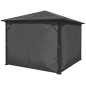 vidaXL Pavillon mit Vorhängen Anthrazit Aluminium 300 x 300 cm vidaXL Pavillon mit Vorhängen Anthrazit Aluminium 300 x 300 cm