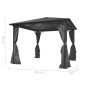 vidaXL Pavillon mit Vorhängen Anthrazit Aluminium 300 x 300 cm vidaXL Pavillon mit Vorhängen Anthrazit Aluminium 300 x 300 cm