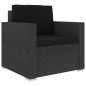 13-tlg. Garten-Lounge-Set mit Auflagen Poly Rattan Schwarz 13-tlg. Garten-Lounge-Set mit Auflagen Poly Rattan Schwarz