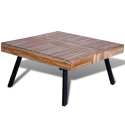 vidaXL Couchtisch Quadratisch Recyceltes Holz Teak 