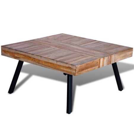 vidaXL Couchtisch Quadratisch Recyceltes Holz Teak 