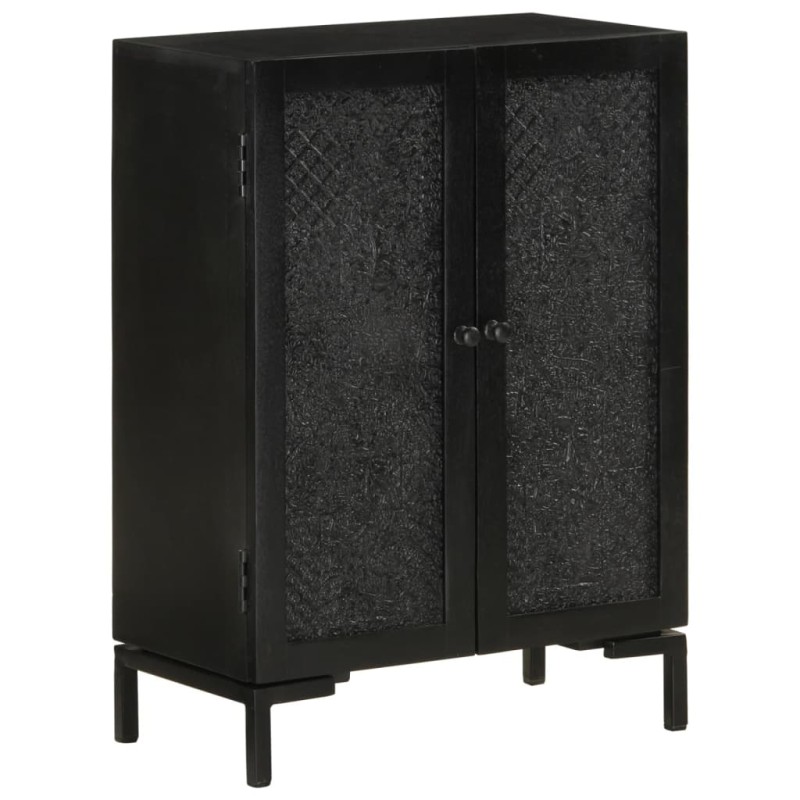 vidaXL Sideboard Schwarz 55x30x77 cm Massivholz Mango und Eisen vidaXL Sideboard Schwarz 55x30x77 cm Massivholz Mango und Eisen