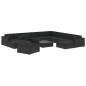 vidaXL 12-tlg. Garten-Lounge-Set mit Auflagen Poly Rattan Schwarz vidaXL 12-tlg. Garten-Lounge-Set mit Auflagen Poly Rattan Schwarz