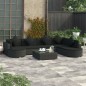 8-tlg. Garten-Lounge-Set mit Auflagen Poly Rattan Schwarz 8-tlg. Garten-Lounge-Set mit Auflagen Poly Rattan Schwarz