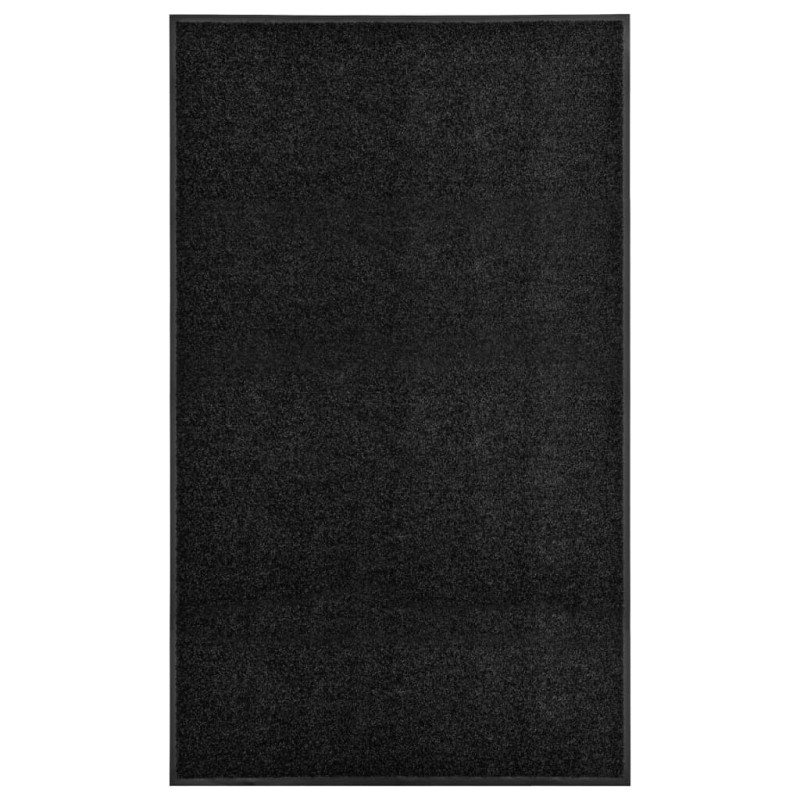 vidaXL Fußmatte Waschbar Schwarz 90x150 cm vidaXL Fußmatte Waschbar Schwarz 90x150 cm