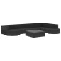8-tlg. Garten-Lounge-Set mit Auflagen Poly Rattan Schwarz 8-tlg. Garten-Lounge-Set mit Auflagen Poly Rattan Schwarz