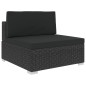 8-tlg. Garten-Lounge-Set mit Auflagen Poly Rattan Schwarz 8-tlg. Garten-Lounge-Set mit Auflagen Poly Rattan Schwarz