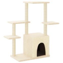 vidaXL Kratzbaum mit Sisal-Kratzsäulen Creme 97,5 cm