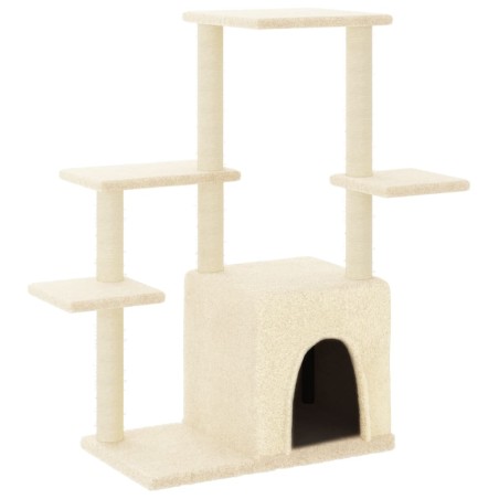 vidaXL Kratzbaum mit Sisal-Kratzsäulen Creme 97,5 cm