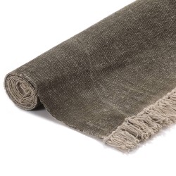 vidaXL Kelim-Teppich Baumwolle 120x180 cm Taupe