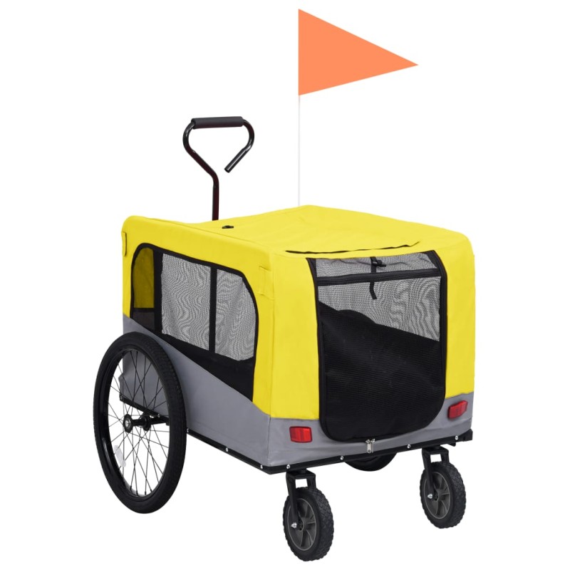 vidaXL 2-in-1 Tier-Fahrradanhänger und Jogger Gelb und Grau vidaXL 2-in-1 Tier-Fahrradanhänger und Jogger Gelb und Grau
