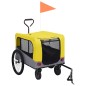 vidaXL 2-in-1 Tier-Fahrradanhänger und Jogger Gelb und Grau vidaXL 2-in-1 Tier-Fahrradanhänger und Jogger Gelb und Grau
