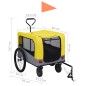 vidaXL 2-in-1 Tier-Fahrradanhänger und Jogger Gelb und Grau vidaXL 2-in-1 Tier-Fahrradanhänger und Jogger Gelb und Grau