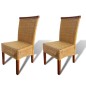 vidaXL Esszimmerstühle 2 Stk. Braun Natürliches Rattan vidaXL Esszimmerstühle 2 Stk. Braun Natürliches Rattan