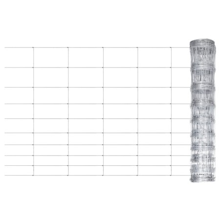vidaXL Gartenzaun Verzinkter Stahl 50x1 m Silbern