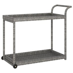 vidaXL Barwagen Grau 100x45x83 cm Poly Rattan