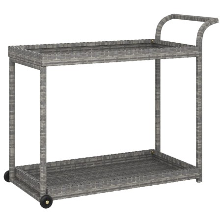 vidaXL Barwagen Grau 100x45x83 cm Poly Rattan