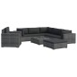 8-tlg. Garten-Lounge-Set mit Auflagen Poly Rattan Grau 8-tlg. Garten-Lounge-Set mit Auflagen Poly Rattan Grau