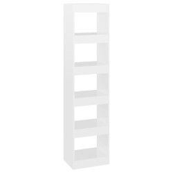 vidaXL Bücherregal/Raumteiler Hochglanz-Weiß 40x30x166 cm
