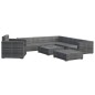 8-tlg. Garten-Lounge-Set mit Auflagen Poly Rattan Grau 8-tlg. Garten-Lounge-Set mit Auflagen Poly Rattan Grau