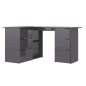 vidaXL Eckschreibtisch Hochglanz-Grau 145x100x76 cm Holzwerkstoff vidaXL Eckschreibtisch Hochglanz-Grau 145x100x76 cm Holzwerkstoff
