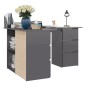 vidaXL Eckschreibtisch Hochglanz-Grau 145x100x76 cm Holzwerkstoff vidaXL Eckschreibtisch Hochglanz-Grau 145x100x76 cm Holzwerkstoff