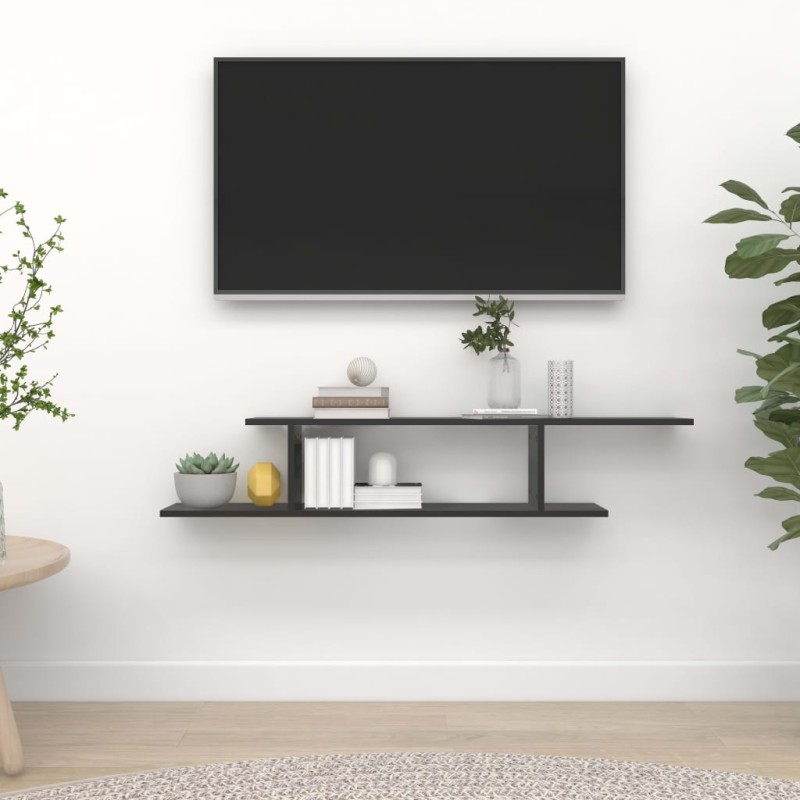 vidaXL TV-Wandregal Schwarz 125x18x23 cm Holzwerkstoff vidaXL TV-Wandregal Schwarz 125x18x23 cm Holzwerkstoff
