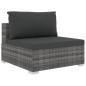 8-tlg. Garten-Lounge-Set mit Auflagen Poly Rattan Grau 8-tlg. Garten-Lounge-Set mit Auflagen Poly Rattan Grau