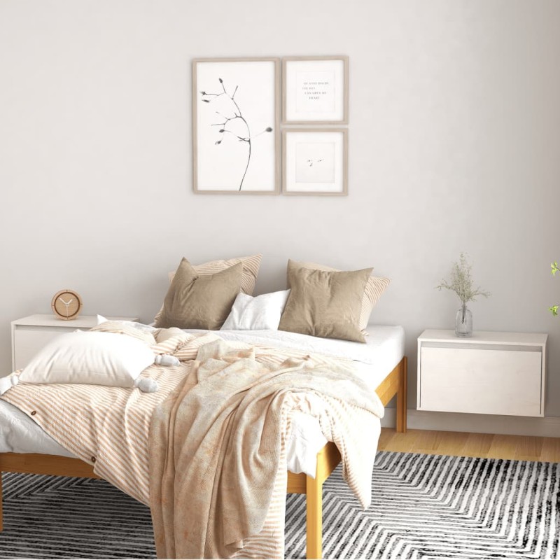 vidaXL Wandschränke 2 Stk. Weiß 60x30x35 cm Massivholz Kiefer vidaXL Wandschränke 2 Stk. Weiß 60x30x35 cm Massivholz Kiefer