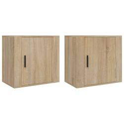 vidaXL Wand-Nachttische 2 Stk. Sonoma-Eiche 50x30x47 cm