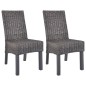 vidaXL Esszimmerstühle 2 Stk. Braun Kubu Rattan und Mango Holz vidaXL Esszimmerstühle 2 Stk. Braun Kubu Rattan und Mango Holz