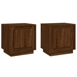 vidaXL Nachttische 2 Stk. Braun Eichen-Optik 44x35x45 cm Holzwerkstoff