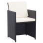 15-tlg. Garten-Essgruppe mit Kissen Poly Rattan Schwarz 15-tlg. Garten-Essgruppe mit Kissen Poly Rattan Schwarz