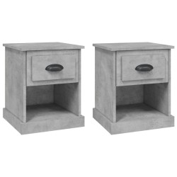 vidaXL Nachttische 2 Stk. Betongrau 39x39x47,5 cm Holzwerkstoff