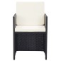 15-tlg. Garten-Essgruppe mit Kissen Poly Rattan Schwarz 15-tlg. Garten-Essgruppe mit Kissen Poly Rattan Schwarz