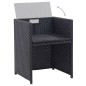 15-tlg. Garten-Essgruppe mit Kissen Poly Rattan Schwarz 15-tlg. Garten-Essgruppe mit Kissen Poly Rattan Schwarz