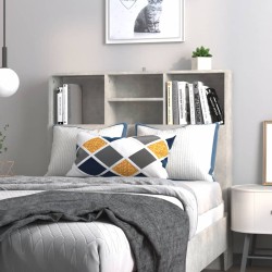vidaXL Bett-Kopfteil mit Ablagen Betongrau 100x19x103,5 cm